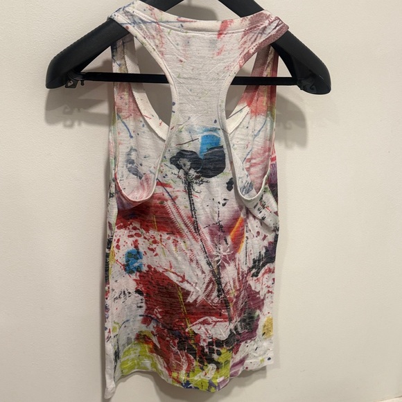 Abstract Paint-Splash Racerback Tank - White Multicolor - Picture 3 of 3